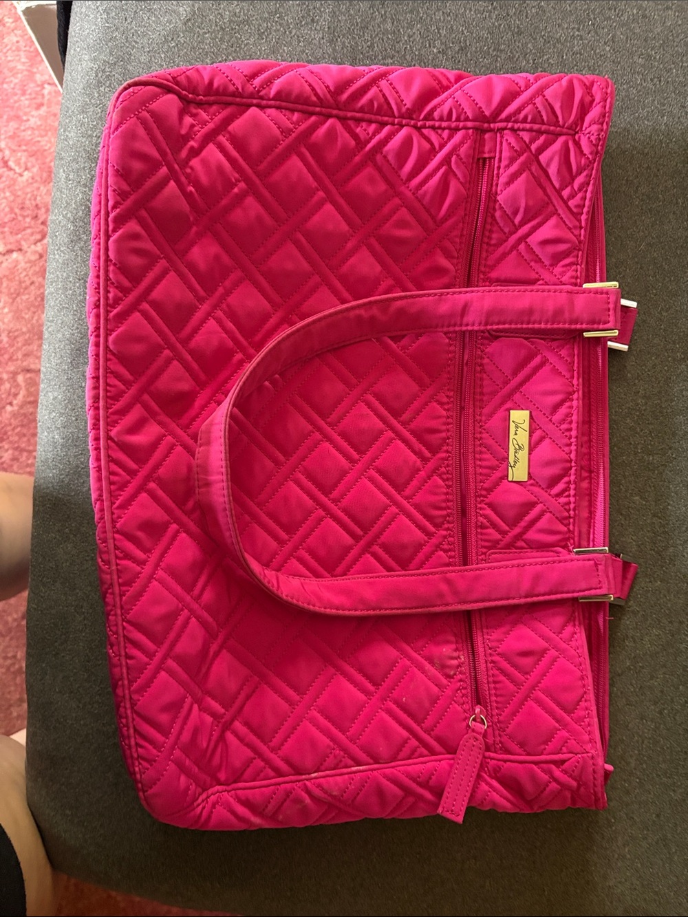 Vera Bradley Quilted Pink Laptop Tote